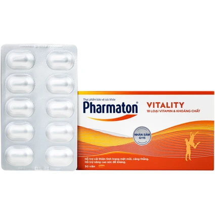 Viên uống bổ sung năng lượng Pharmaton Vitality Sanofi hỗ trợ cải thiện tình trạng mệt mỏi, căng thẳng, nâng cao sức đề kháng dạng vỉ (5 vỉ x 10 viên)
