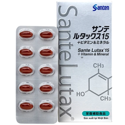 Viên uống Sante Lutax 15+ Vitamin & Mineral - Hỗ trợ bảo vệ mắt khỏi tác hại từ ánh sáng xanh (9 vỉ x 10 viên)