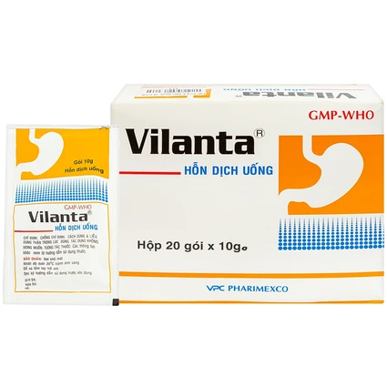 Thuốc Vilanta Pharimexco dịu triệu chứng ợ nóng, ợ chua (20 gói x 10g)