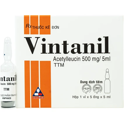Thuốc tiêm Vintanil 500mg/5ml Vinphaco điều trị triệu chứng các cơn chóng mặt (1 vỉ x 5 ống x 5ml)
