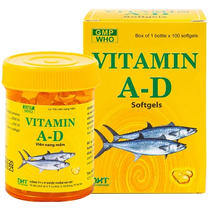 Thuốc Vitamin A-D Hataphar phòng và điều trị thiếu Vitamin A và D (100 viên)