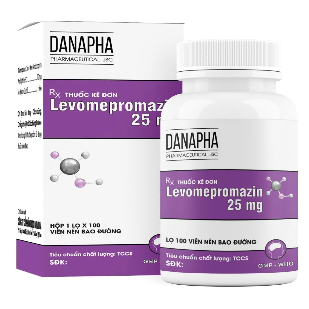 Hình ảnh Viên nén Levomepromazin 25mg Danapha điều trị các bệnh lý tâm thần (100 viên)