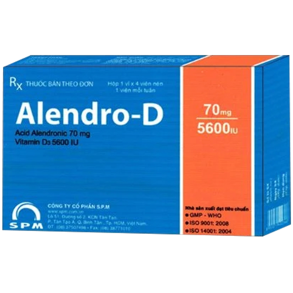 Hình ảnh Thuốc Alendro-D S.P.M điều trị và dự phòng chứng loãng xương (1 vỉ x 4 viên)