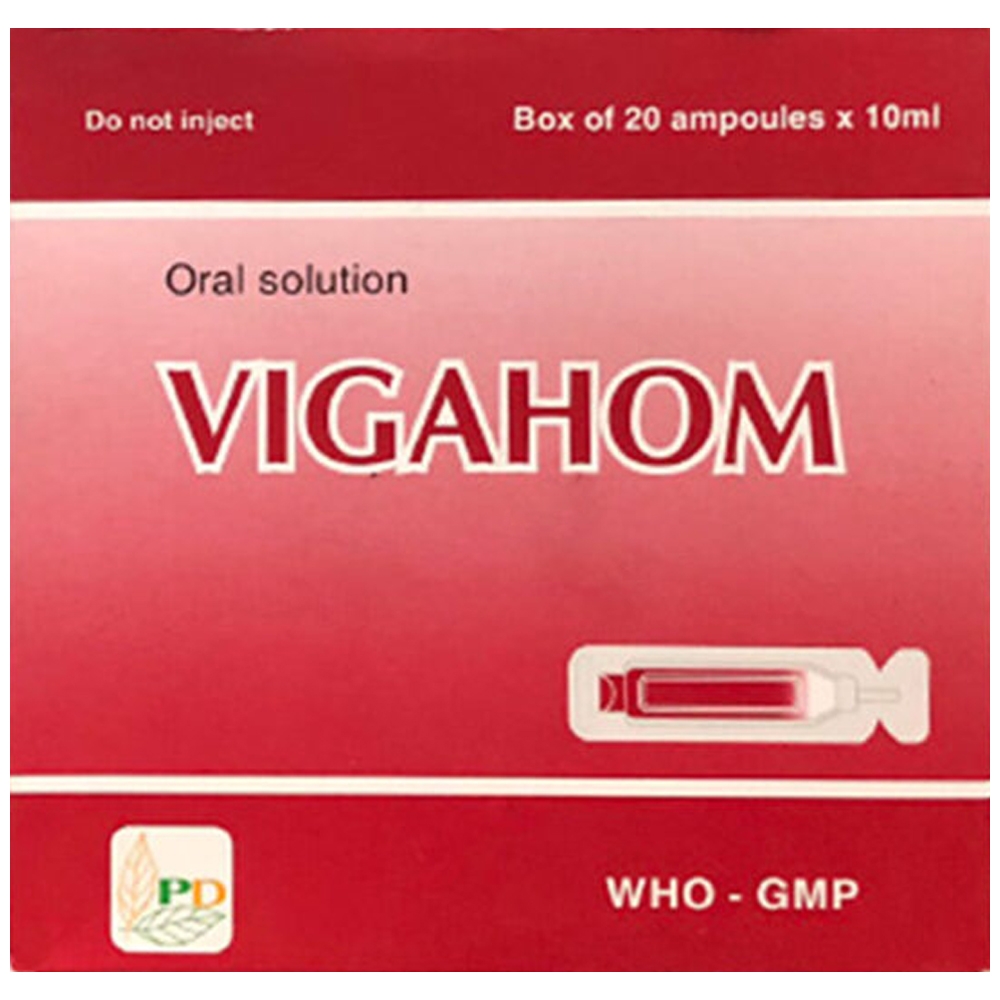 Hình ảnh Dung dịch uống Vigahom Phương Đông điều trị thiếu máu do thiếu sắt, điều trị dự phòng thiếu sắt (20 ống x 10ml)