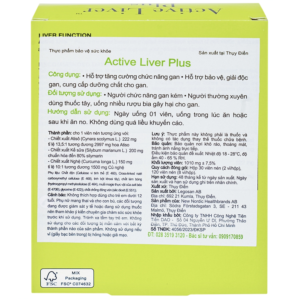 Hình ảnh Viên uống Active Liver Plus New Nordic hỗ trợ tăng cường chức năng gan (2 vỉ x 15 viên)