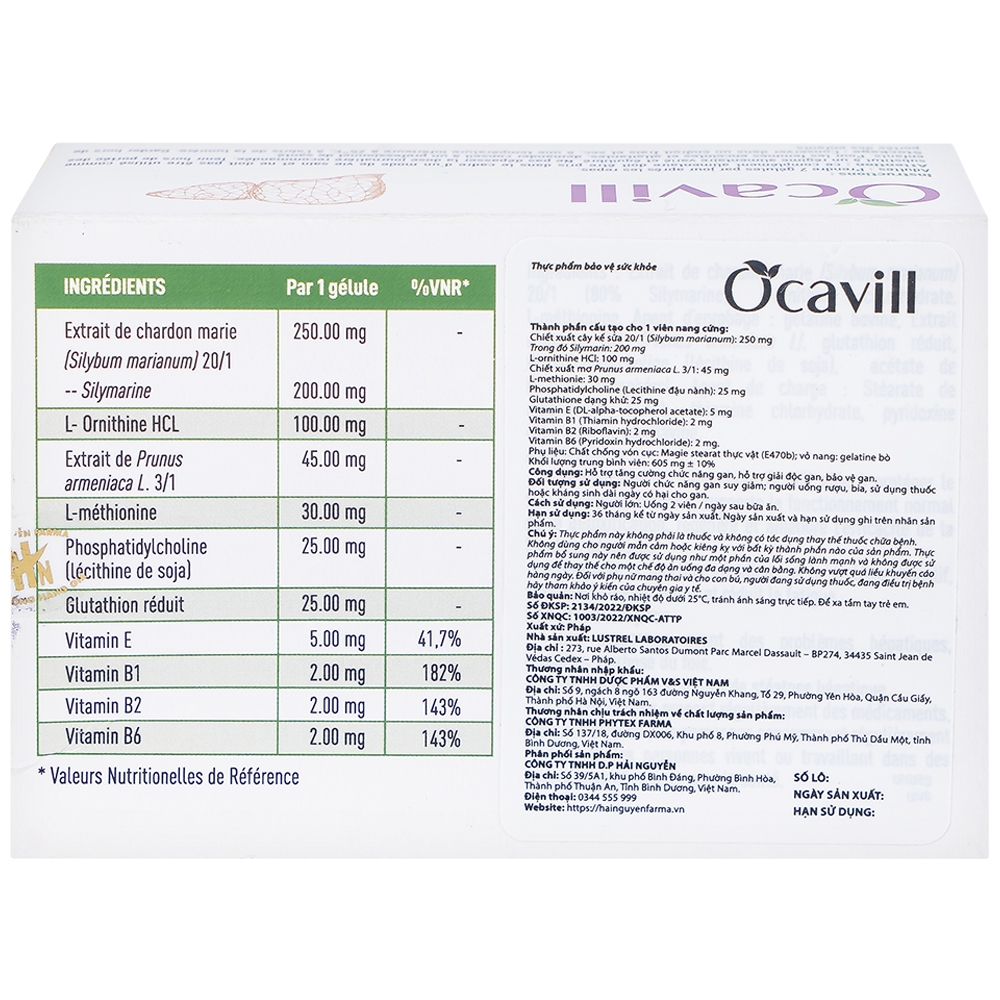 Hình ảnh Viên uống Ocavill hỗ trợ tăng cường chức năng gan, giải độc gan, bảo vệ gan (4 vỉ x 15 viên)