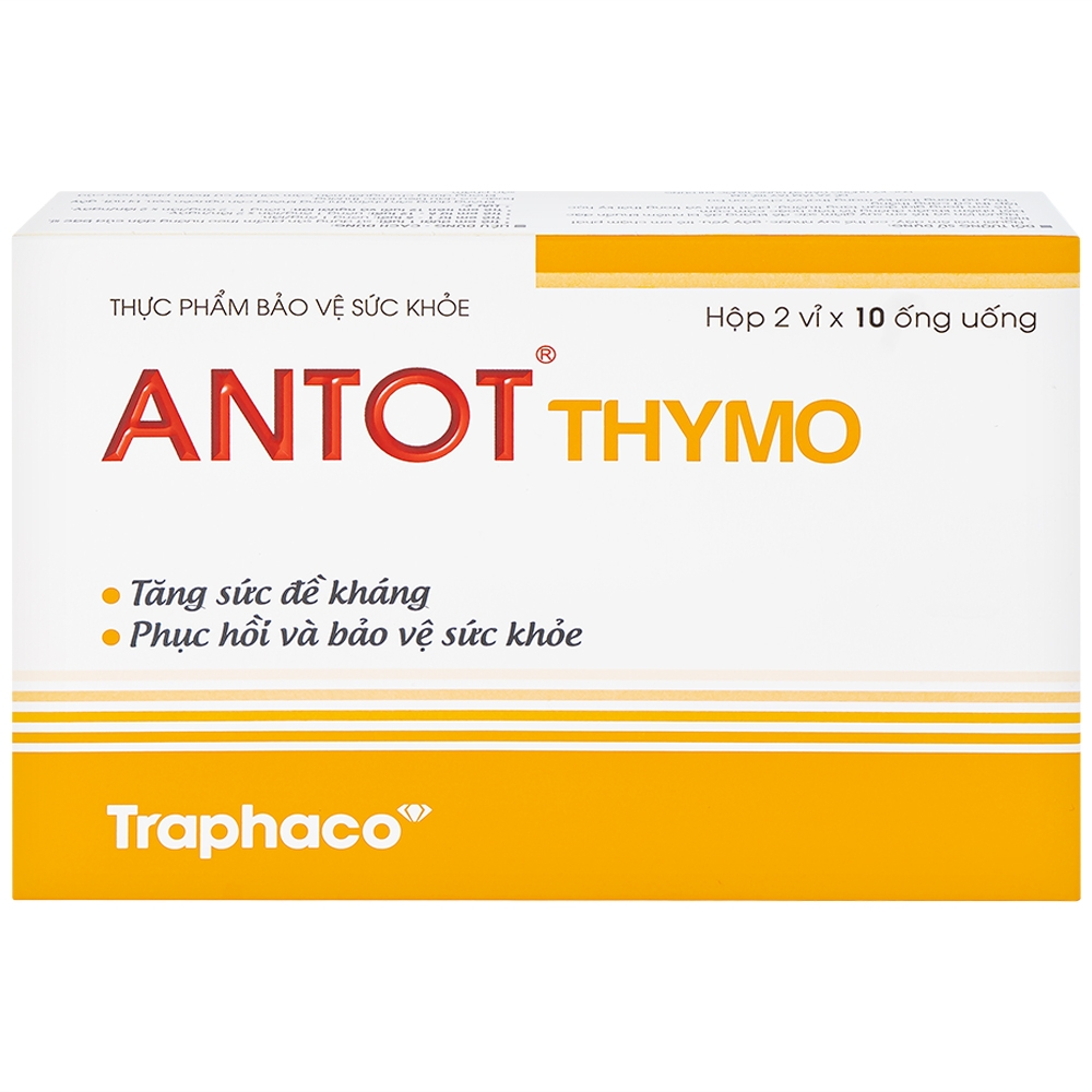Hình ảnh Dung dịch uống Antot Thymo Traphaco tăng cường sức đề kháng (2 vỉ x 10 ống x 10ml)
