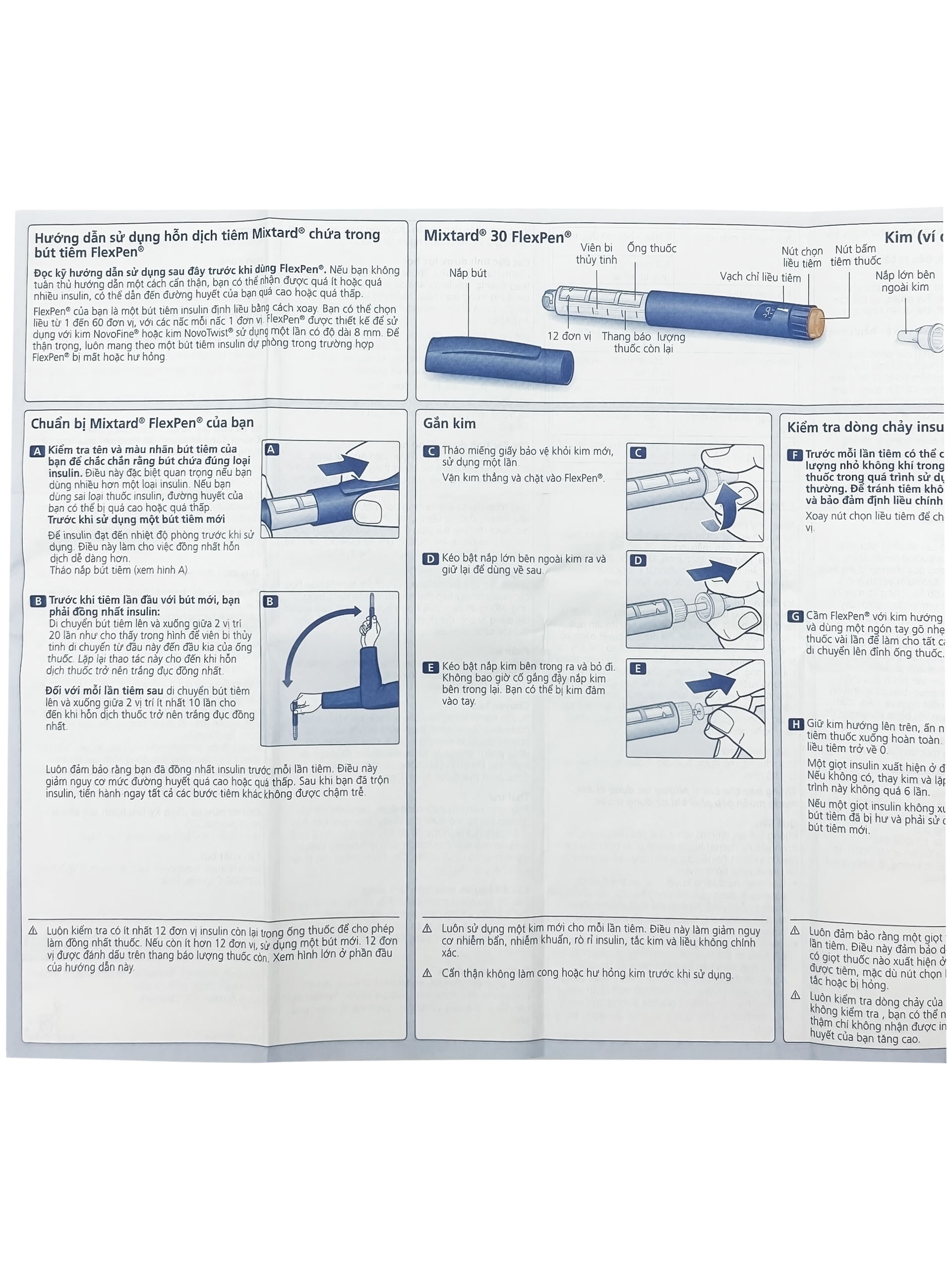 Hình ảnh Bút tiêm Mixtard 30 Flexpen 100 IU/ml Novo Nordisk điều trị bệnh đái tháo đường (5 cây x 3ml)