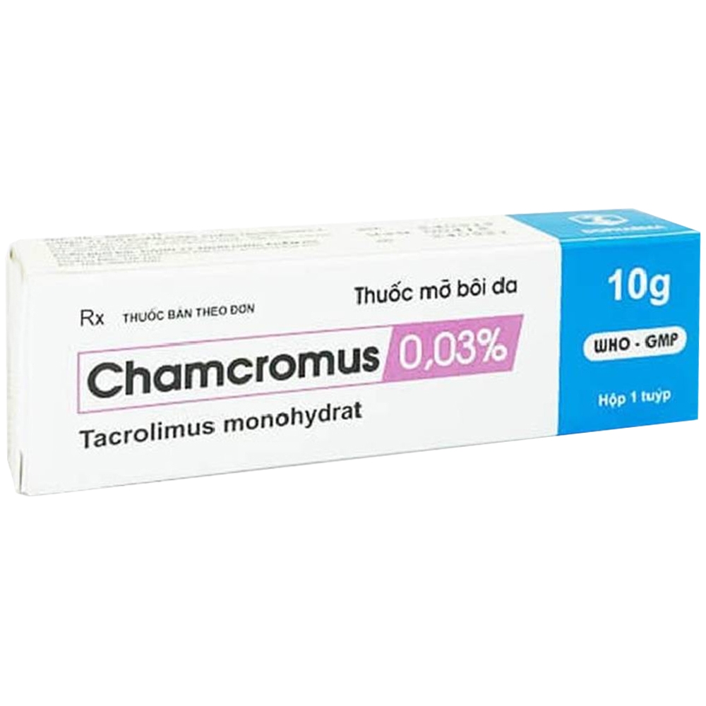 Hình ảnh Thuốc mỡ bôi da Chamcromus 0,03% Dopharma điều trị chàm thể tạng (10g)