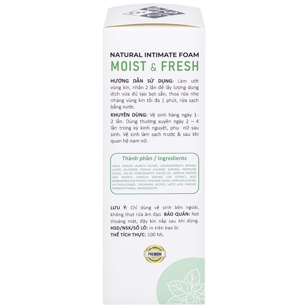 Hình ảnh Dung dịch vệ sinh phụ nữ dạng bọt Daily Lady Moist And Fresh vệ sinh cơ quan sinh dục, khử mùi hôi (100ml)
