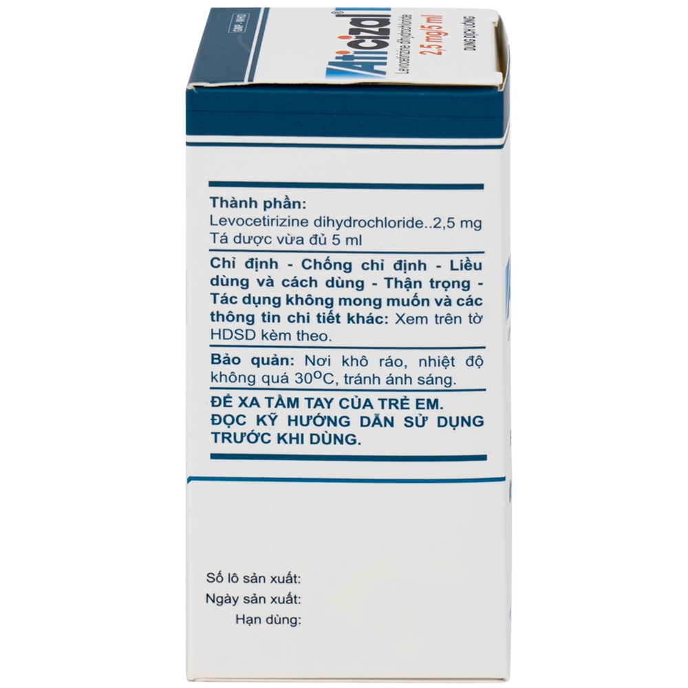 Hình ảnh Dung dịch uống Aticizal 2,5mg/5ml An Thiên điều trị triệu chứng viêm mũi dị ứng (90ml)