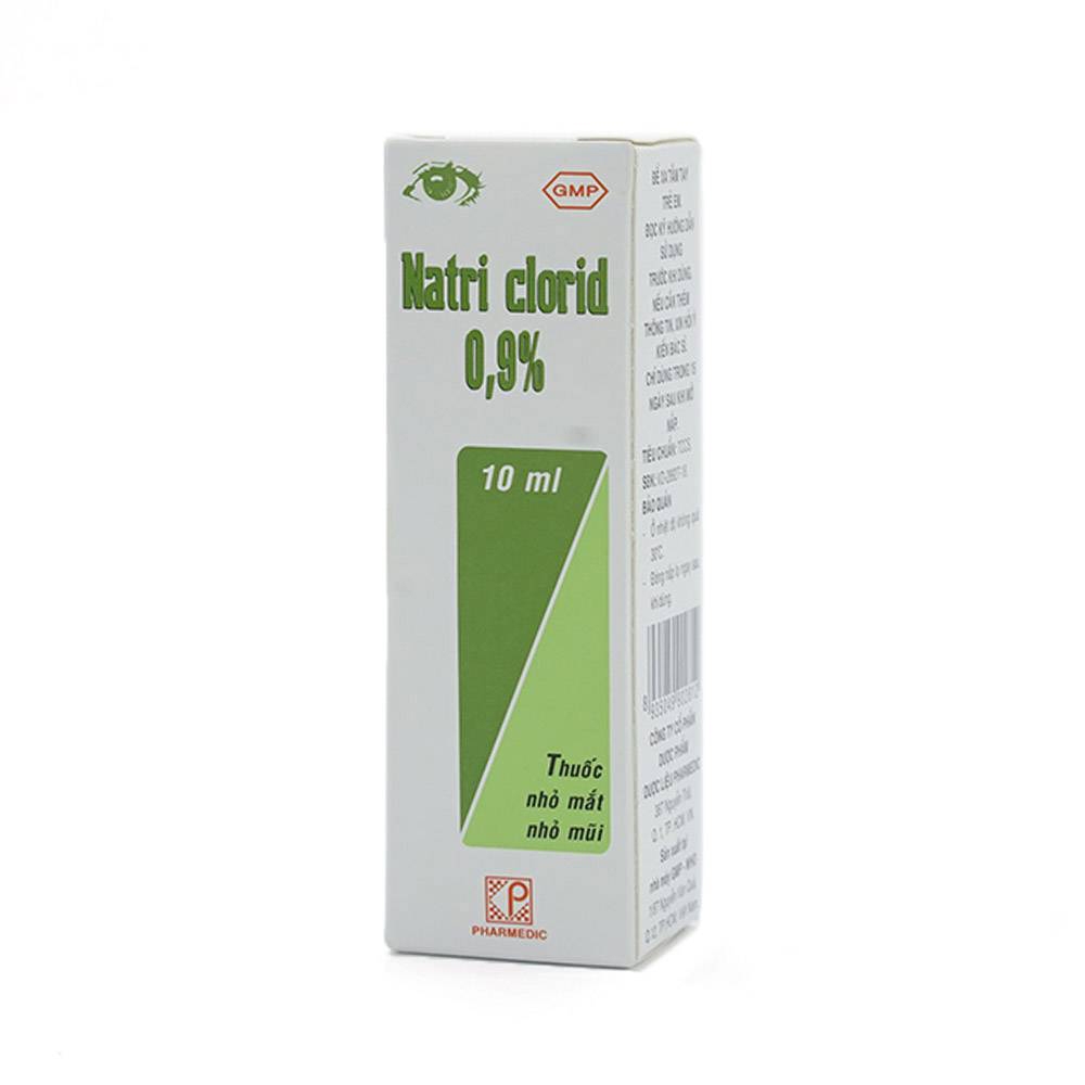 Hình ảnh Thuốc nhỏ mắt, nhỏ mũi Natri Clorid 0,9% Pharmedic hỗ trợ rửa mắt, rửa mũi, phụ trị nghẹt mũi, sổ mũi (10ml)