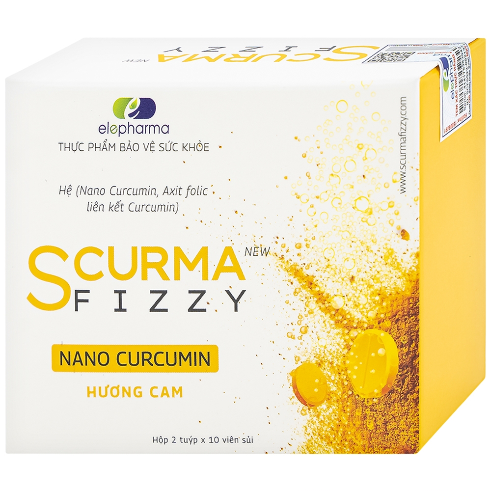 Hình ảnh Viên sủi Scurma Fizzy Nano Curcumin hỗ trợ giảm các triệu chứng trào ngược dạ dày thực quản (2 tuýt x 10 viên)