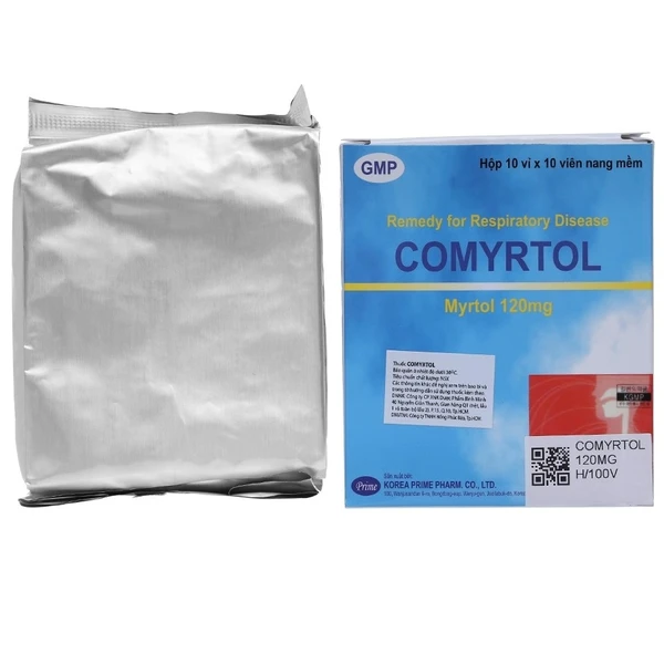 Thuốc Comyrton 120mg Korea United điều trị viêm phế quản cấp, mãn tính, viêm xoang (10 vỉ x 10 viên)