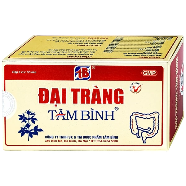 Viên giảm viêm đại tràng cấp và mãn tính Đại Tràng Tâm Bình (5 vỉ x 12 viên)