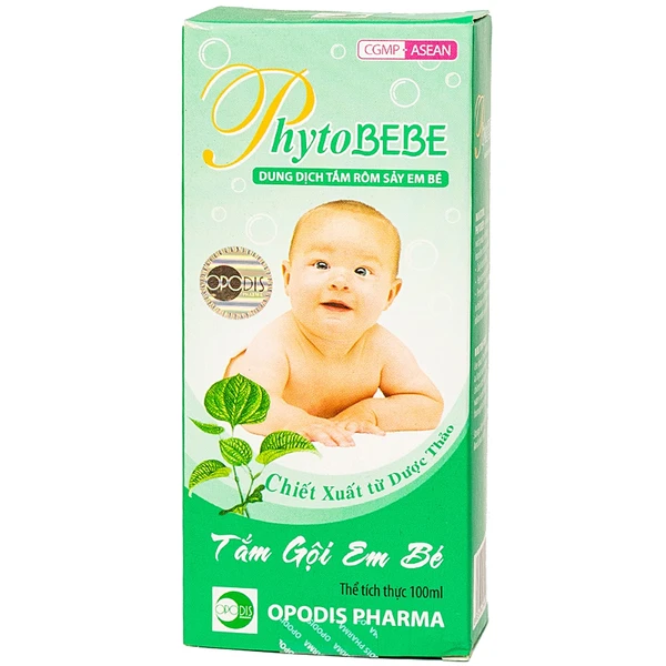 Nước tắm ngừa rôm sẩy, viêm da cho bé Phyto Bebe Opodis 100ml