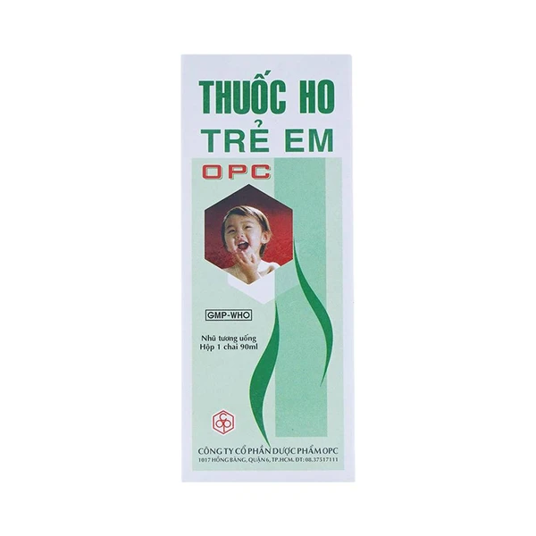 Siro ho trẻ em OPC điều trị viêm nhiễm đường hô hấp, các chứng ho gió, ho cảm, ho có đàm, đau họng (90ml)