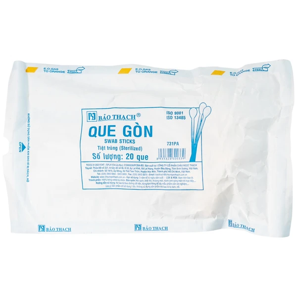 Que gòn Bảo Thạch (20 que) dùng rửa vết thương, lấy mẫu bệnh phẩm, làm sạch và bôi thuốc