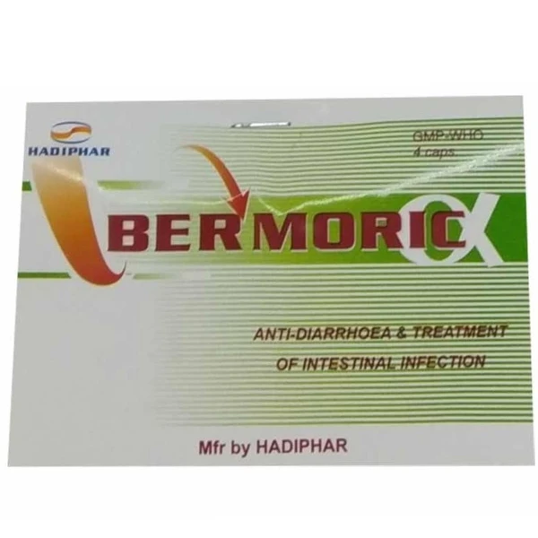 Thuốc Bermoric Hadiphar điều trị tiêu chảy cấp (25 vỉ x 4 viên)