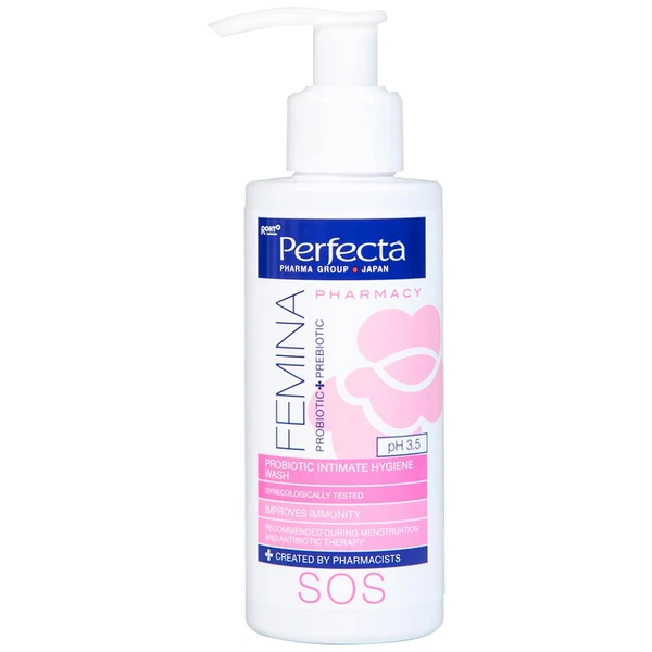 Dung dịch vệ sinh phụ nữ Perfecta Pharmacy Femina SOS hỗ trợ giảm ngứa, kháng khuẩn (150ml)