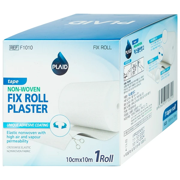 Băng keo cuộn Plaid Non-Woven Fix Roll Plaster 10cm x 10m cố định ống truyền dẫn, kim luồn, băng gạc Young Chemical