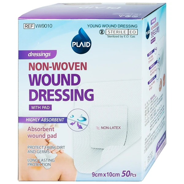 Gạc vô trùng Plaid Wound Dressing 9x10cm (50 miếng) Young Chemical