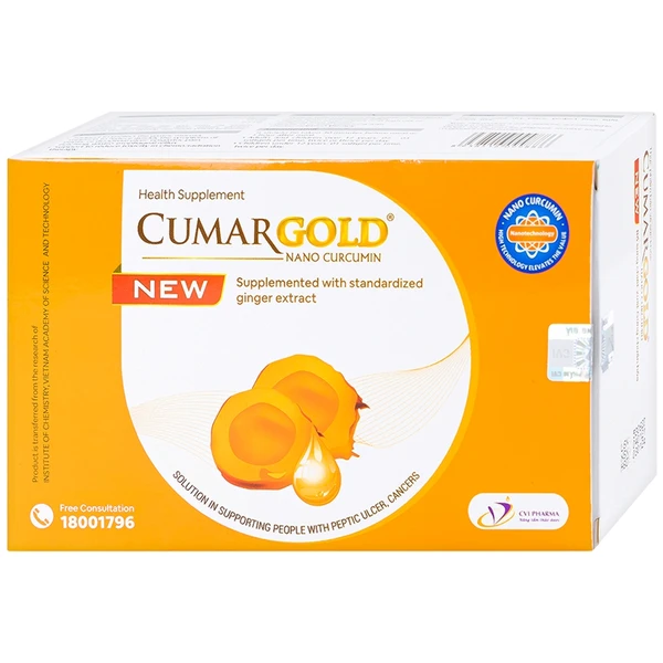 Viên hỗ trợ bảo vệ niêm mạc dạ dày CumarGold Nano Curcumin New CVI (4 vỉ x 10 viên)