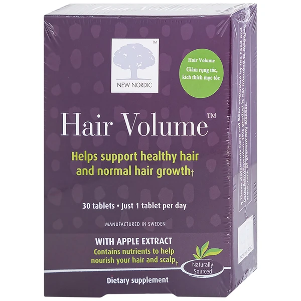 Viên uống giúp tóc chắc khỏe, đẹp tóc, hạn chế rụng tóc Hair Volume New Nordic (30 viên)