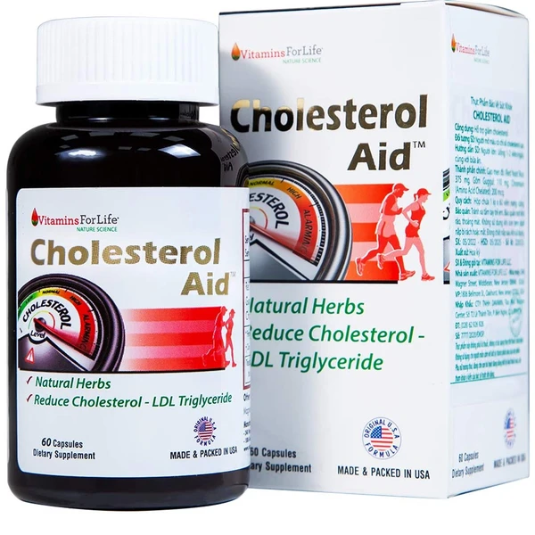 Viên uống hỗ trợ giảm cholesterol Cholesterol Aid Vitamins For Life (60 viên)