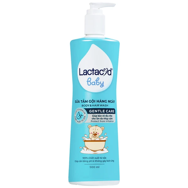 Sữa tắm gội cho bé Lactacyd Baby Body Và Hair Wash Gentle Care 500ml