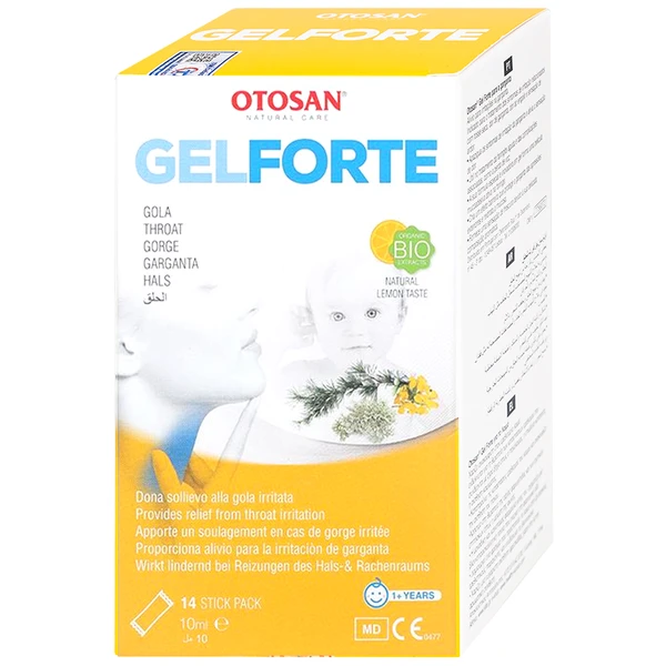 Gel ngậm họng Otosan Throat Gel Forte 14 gói x 10ml hỗ trợ điều trị viêm họng cấp tính