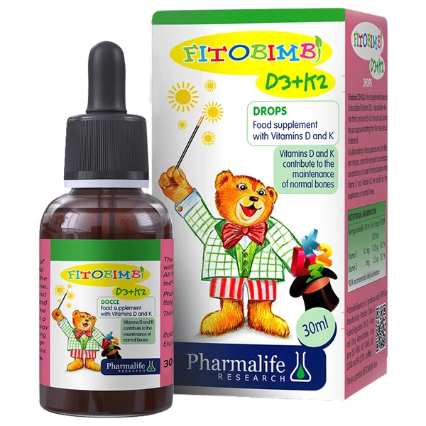 Siro hỗ trợ hấp thu canxi Fitobimbi D3 + K2 (30ml)