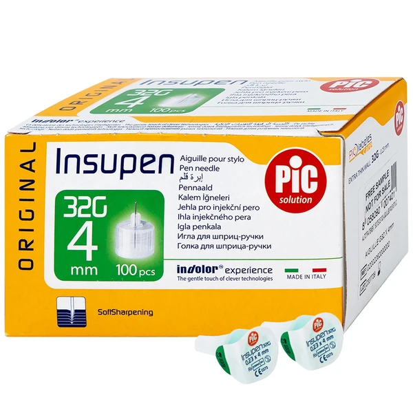 Đầu kim tiểu đường 32G x 4mm Pic insupen original (100 cái)