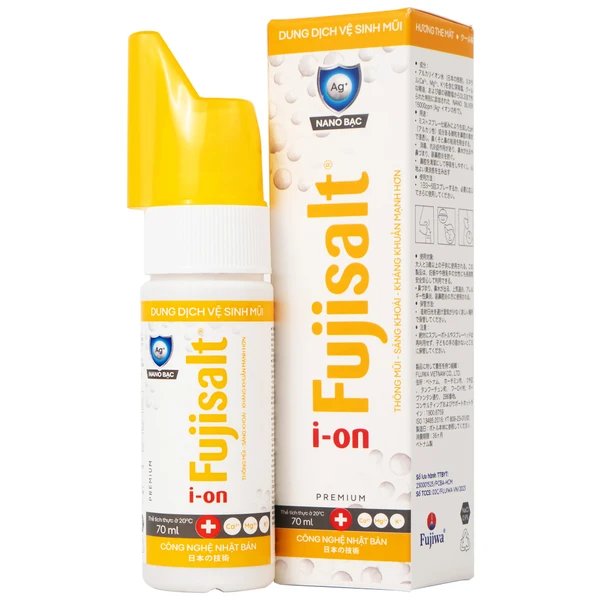 Xịt mũi nano bạc ion Fujisalt 70ml hỗ trợ làm sạch, giảm viêm, sưng đỏ, phòng ngừa sổ mũi