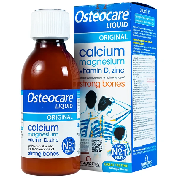 Siro bổ sung canxi khoáng chất chắc xương khoẻ khớp Vitabiotics Osteocare Liquid (200ml)