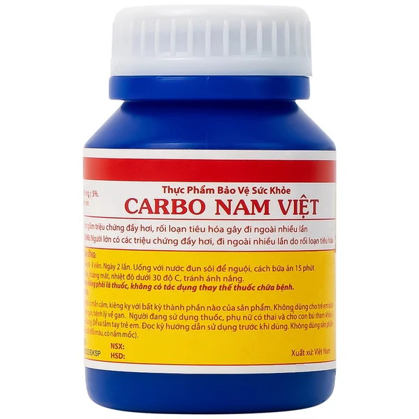 Viên hỗ trợ giảm rối loạn tiêu hoá gây đi ngoài nhiều lần Carbo Nam Việt (100 viên)