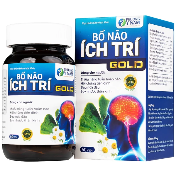 Viên uống tăng cường tuần hoàn não, giảm rối loạn tiền đình Bổ Não Ích Trí Gold (60 viên)