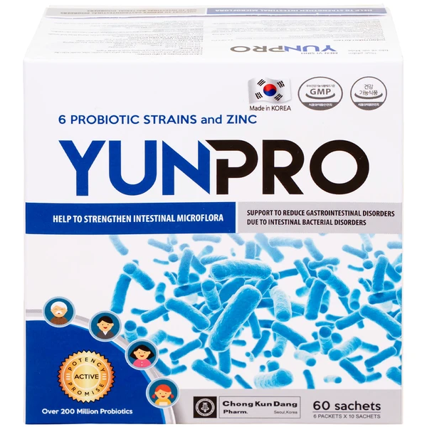 Men vi sinh bổ sung lợi khuẩn đường ruột Yunpro (60 gói x 2g)