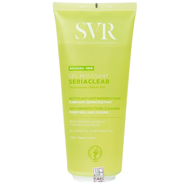 Gel rửa mặt không xà phòng cho da dầu SVR Sebiaclear Moussant 200ml
