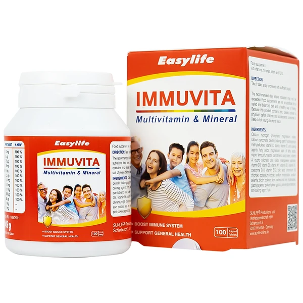 Viên uống bổ sung vitamin và khoáng chất cho cơ thể, tăng sức khỏe Immuvita Easylife (100 viên)