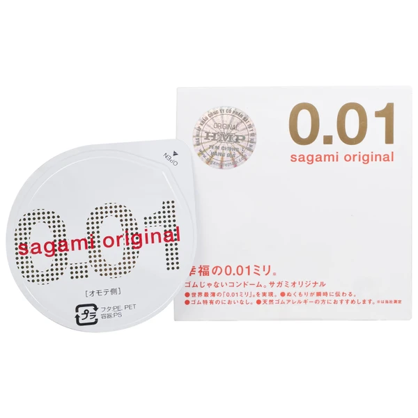 Bao cao su Sagami siêu mỏng, không gây dị ứng, phòng tránh thai và bệnh lây qua đường tình dục (0,01mm - 1 cái)