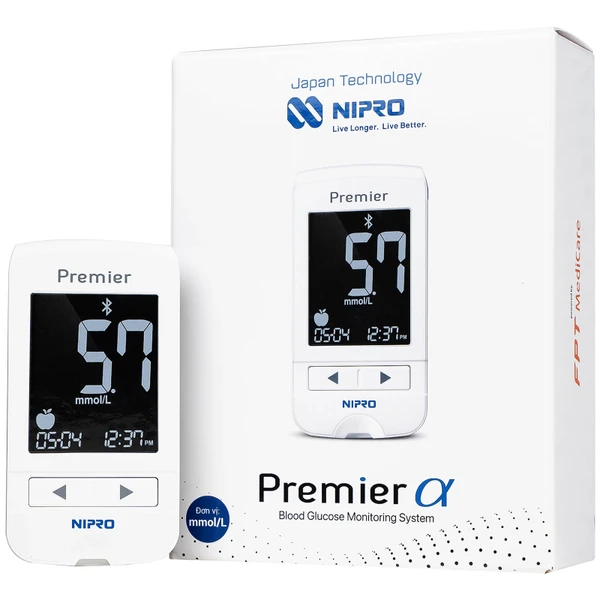 Máy đo đường huyết Nipro Premier Alpha hỗ trợ theo dõi, kiểm soát lượng đường trong máu