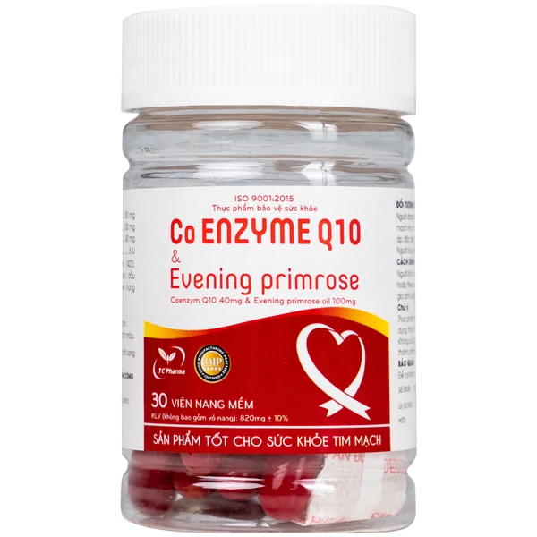 Viên uống hỗ trợ tốt cho tim mạch, giảm cholesterol máu Co Enzyme Q10 & Evening primrose (30 viên)