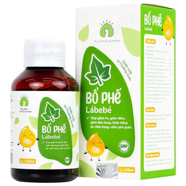 Siro hỗ trợ giảm ho, giảm đờm, giảm đau họng Bổ Phế Lábebé (120ml)