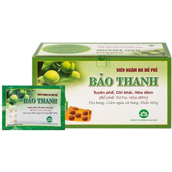 Viên ngậm ho bổ phế Bảo Thanh trừ ho, hoá đờm (20 vỉ x 5 viên)
