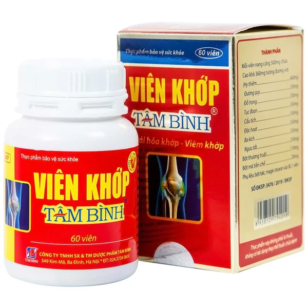 Viên uống giảm thoái hóa khớp viêm khớp Tâm Bình (60 viên)