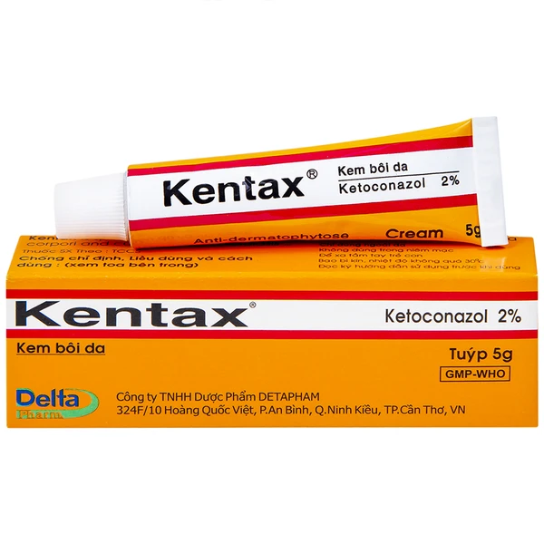 Kem bôi da Kentax Detapharm điều trị lác, lang ben, lác biếng, nấm kẽ (5g)
