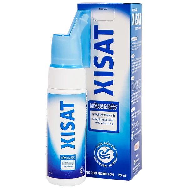 Xịt mũi Xisat người lớn 75ml làm sạch thông mũi