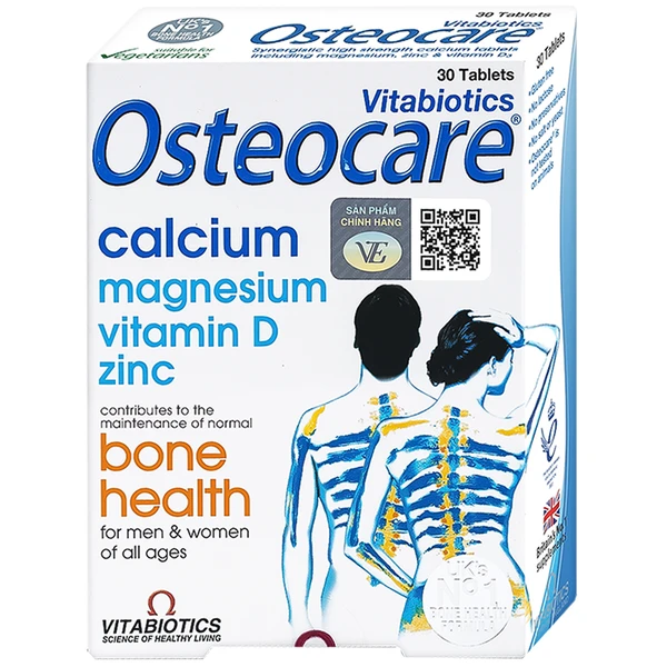 Viên bổ sung canxi khoáng chất chắc xương khoẻ khớp Vitabiotics Osteocare (2 vỉ x 15 viên)