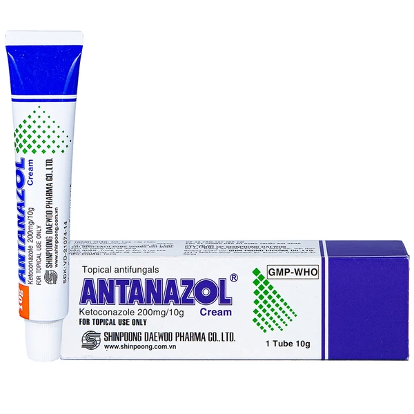 Kem bôi da Antanazol 200mg Shinpoong Daewoo điều trị các bệnh nhiễm nấm ngoài da (10g)